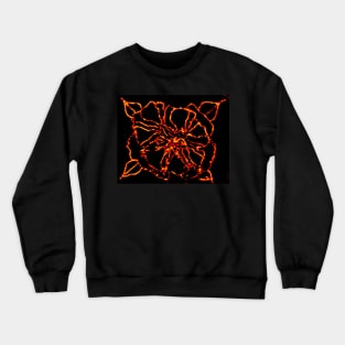 FIRE ORANGE GLASS ROSE Crewneck Sweatshirt